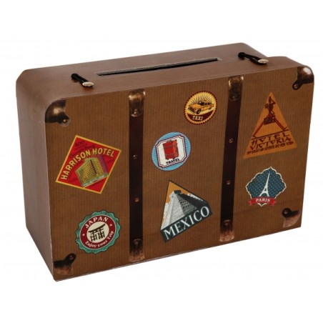 URNE OU TIRELIRE VALISE VOYAGE 24 x 16 x 10 CM 