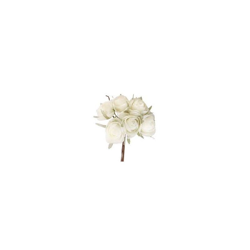 BOUQUET 6 RENONCULES IVOIRE HAUTEUR 19CM BOUQUET 6 RENONCULES IVOIRE HAUTEUR 19CM