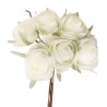 BOUQUET 6 RENONCULES IVOIRE HAUTEUR 19CM 