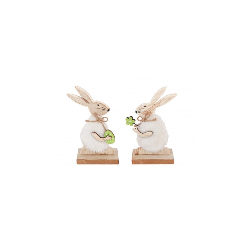 LAPIN BOIS ET FOURRURE 7 X 4 X 13CM MODELES ASSORTIES LAPIN BOIS ET FOURRURE 7 X 4 X 13CM MODELES ASSORTIES