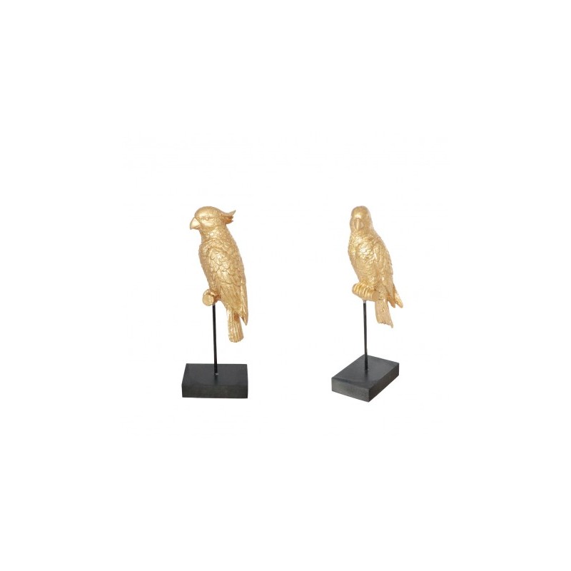 PERROQUET OR SUR SUPPORT NOIR 11.5CM X 7.5CM X 31CM PERROQUET OR SUR SUPPORT NOIR 11.5CM X 7.5CM X 31CM