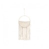 DECO MURALE MACRAME ARRONDIE POCHETTE BLANC CASSE 19CM X 1CM X42-52CM