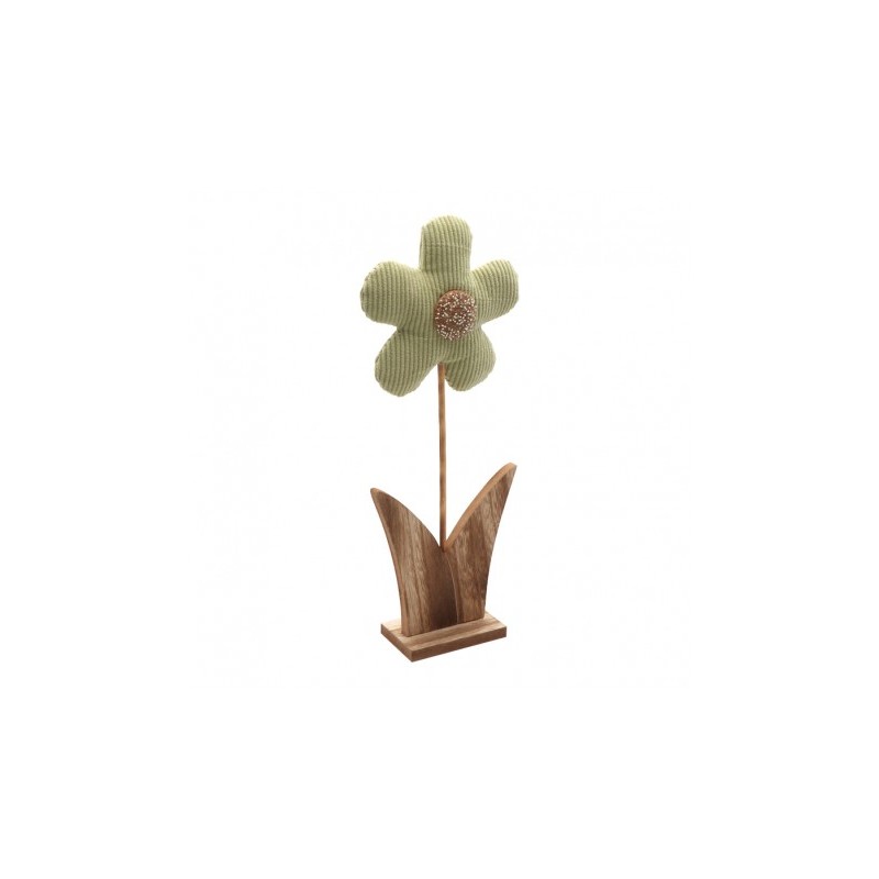 FLEUR LOLA VELVET BOIS ET VELOUR VERT SAUGE 13CM X 5CM X 32CM FLEUR LOLA VELVET BOIS ET VELOUR VERT SAUGE 13CM X 5CM X 32CM