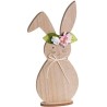 LAPIN EN BOIS AVEC FLEURS 8.5 CM X 3 X 21 CM HT 
