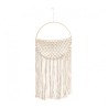 DECO MURALE MACRAME ARRONDIE POCHETTE BLANC CASSE 30CM X 1CM X 64-74CM 