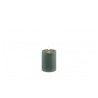 BOUGIE CIRE LED RUSTIQUE TIMER VERT SAUGE 7.5CM X 10CM 