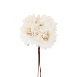 BOUQUET 4 FLEURS IVOIRE HAUTEUR 26CM/BOUTON DIAMETRE 6CM