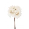 BOUQUET 4 FLEURS IVOIRE HAUTEUR 26CM/BOUTON DIAMETRE 6CM