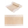 CHEMIN DE TABLE JUTE DENTELLE BLANCHE 30 CM X 3 M 