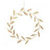 COURONNE DE FEUILLES DOREES A SUSPENDRE DIAMETRE 30CM (39X1X48CM)