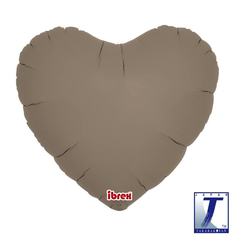 BALLON METALLIQUE COEUR TAUPE 35 CM 14" BALLON METALLIQUE COEUR TAUPE 35 CM 14"