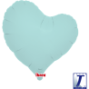 BALLON METALLIQUE COEUR JELLY BLEU  PASTEL 35 CM 14"