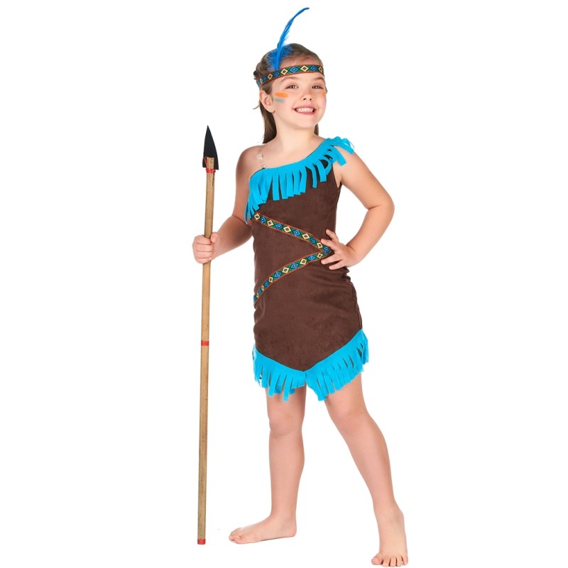 DEGUISEMENT INDIENNE MARRON ET BLEUE TAILLE 3-4 ANS DEGUISEMENT INDIENNE MARRON ET BLEUE TAILLE 3-4 ANS