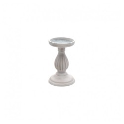 PORTE BOUGIE BOIS IVOIRE 10.5 CM X 17 CM HAUTEUR 