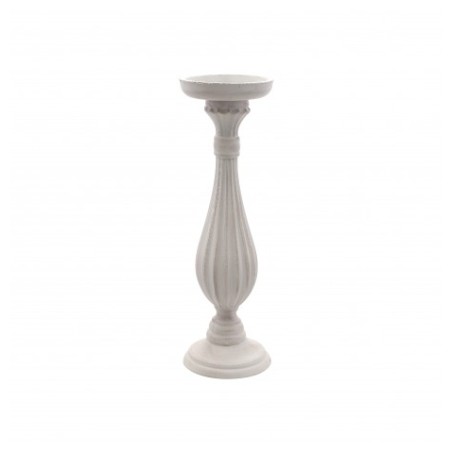 PORTE BOUGIE BOIS IVOIRE 10.5 X 33 CM HAUTEUR 