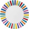 8 ASSIETTES STRIPES MULTICOLORES  23 CM 