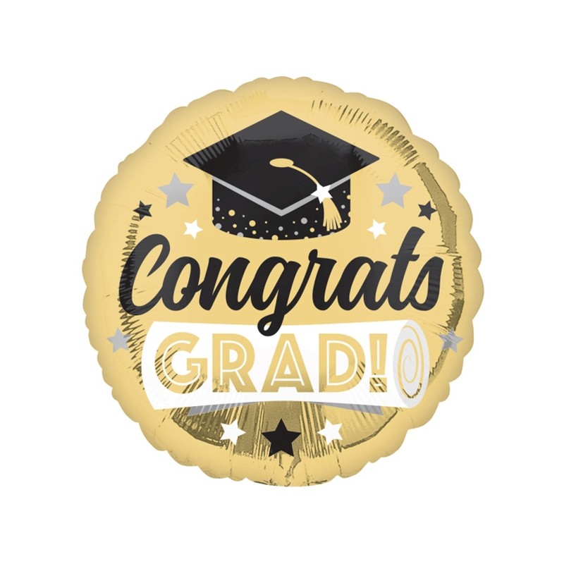 BALLON METALLIQUE ROND CONGRATS GRAD LAUREAT 45 CM BALLON METALLIQUE ROND CONGRATS GRAD LAUREAT 45 CM