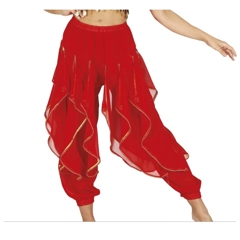 PANTALON ROUGE DANSE ORIENTAL TAILLE UNIQUE PANTALON ROUGE DANSE ORIENTAL TAILLE UNIQUE