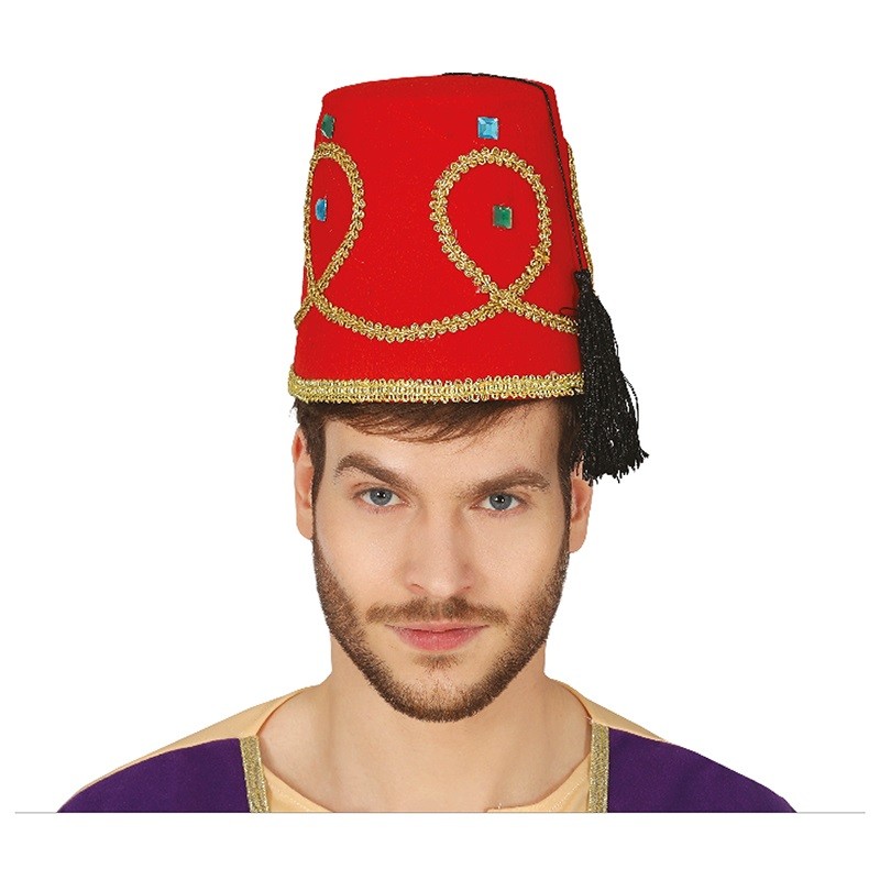 CHAPEAU FEZ ROUGE ET OR CHAPEAU FEZ ROUGE ET OR