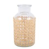 VASE EN VERRE ET CANNAGE NATUREL 20 X 10CM