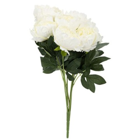BOUQUET DE 7 PIVOINES BLANCHES 55 CM 