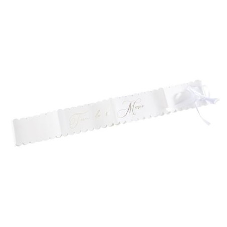 ECHARPE TEAM DE LA MARIEE BLANCHE ET OR 10 CM X 1.5 M A