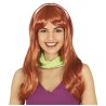PERRUQUE DAPHNE ROUSSE AVEC RUBAN CHEVEUX LONGS A FRANGE