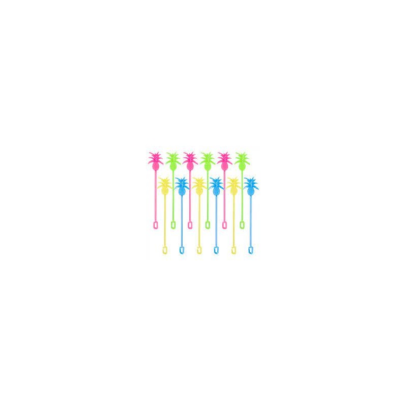 SET DE 12 BATONNETS D'ANANAS 4 COULEURS 23.5 CM SET DE 12 BATONNETS D'ANANAS 4 COULEURS 23.5 CM