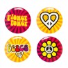 6 PIN'S PEACE AND LOVE 3 CM 