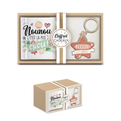 COFFRET CADEAU UNE NOUNOU D'ENFER MUG + PORTE CLE