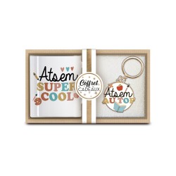 COFFRET CADEAU ATSEM AU TOP MUG + PORTE CLE