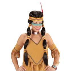 PERRUQUE INDIENNE SQUAW AVEC BANDEAU 