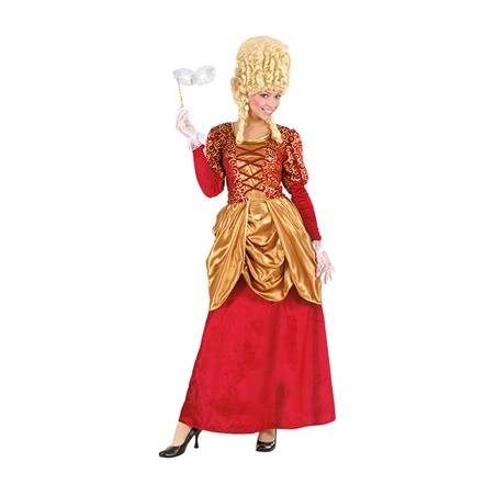 DEGUISEMENT FEMME MARQUISE ROUGE ET OR TAILLE XL 