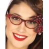 LUNETTES ANNEES 50 ROUGE AVEC NOEUD 