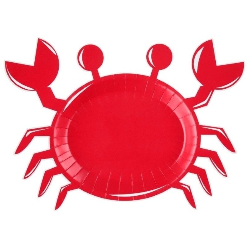 10 ASSIETTES CRABE ROUGE THEME DE LA MER 20 X 27 CM 10 ASSIETTES CRABE ROUGE THEME DE LA MER 20 X 27 CM