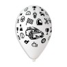 50 BALLONS VOITURE ROUGE BLEU BLANC JAUNE NOIR 33CM 