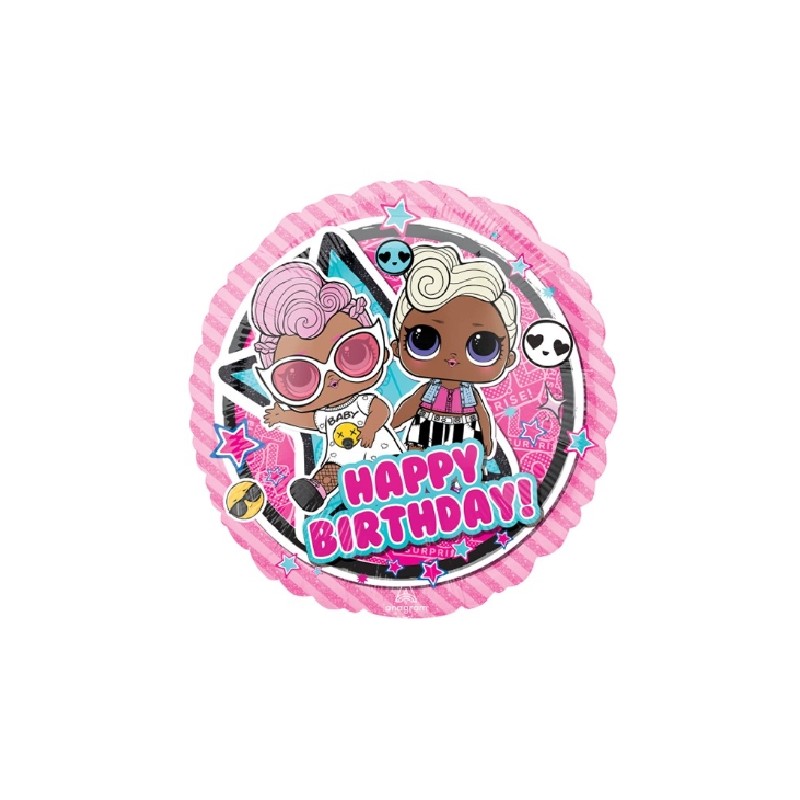 BALLON METALLIQUE ROND LOL SURPRISE HAPPY BIRTHDAY 43 CM BALLON METALLIQUE ROND LOL SURPRISE HAPPY BIRTHDAY 43 CM