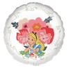 BALLON METALLIQUE ROND  ALICE AUX PAYS DES MERVEILLES 43 CM