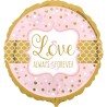 BALLON METALLIQUE ROND 71CM LOVE ALWAYS FOREVER OR 
