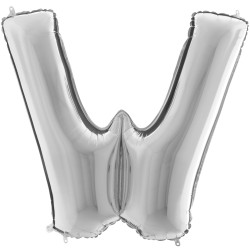 BALLON METALLIQUE LETTRE W ARGENT 101 CM