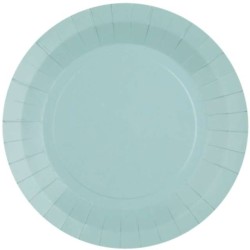 10 ASSIETTES CARTON RONDE BLEU CLAIRE  18 CM 