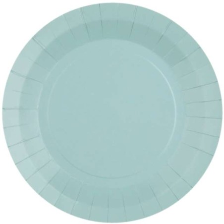 10 ASSIETTES CARTON RONDE BLEU CLAIRE  18 CM 