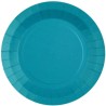 10 ASSIETTES CARTON RONDE BLEU TURQUOISE 18 CM 
