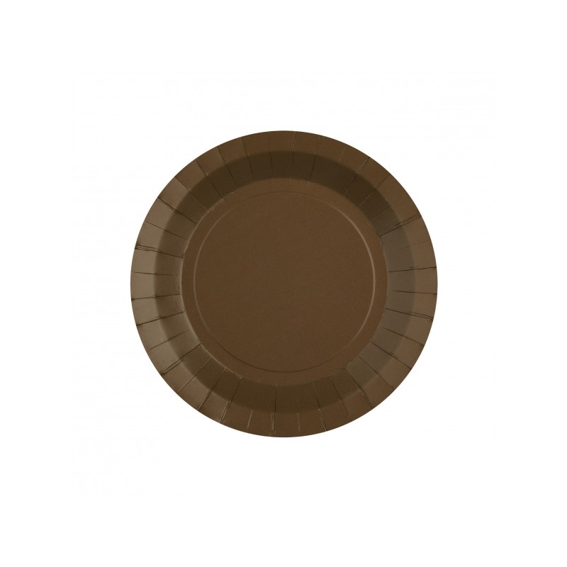 10 ASSIETTES RAINBOW RONDE CHOCOLAT  18 CM 