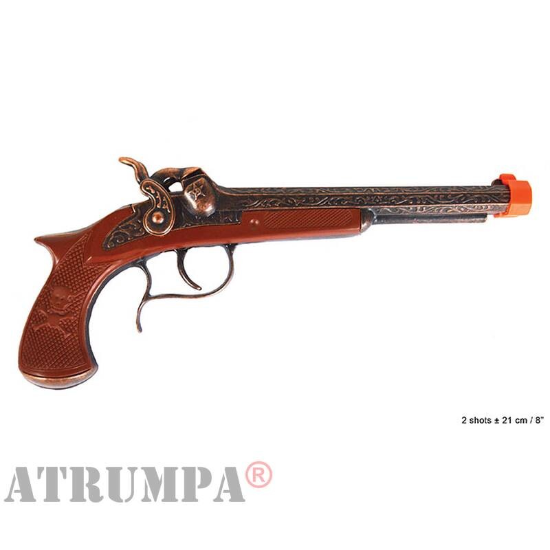 PISTOLET PIRATE BOUCANIER EN METAL 21 CM