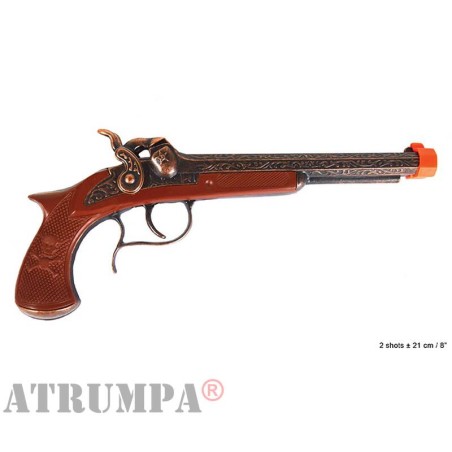 PISTOLET PIRATE BOUCANIER EN METAL 21 CM