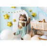 BALLON METALLIQUE OURS SALOPETTE BLEU DECO BEBE 55 X 90 CM