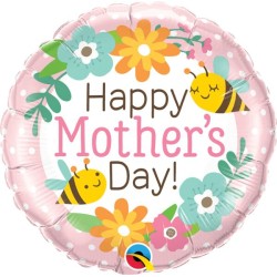 BALLON METALIQUE ROND HAPPY MOTHER'S DAY 