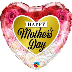 BALLON METALLIQUE COEUR 46CM HAPPY MOTHER'S DAY 