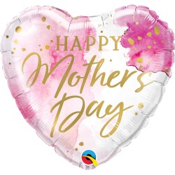 BALLON METALLIQUE COEUR 46CM HAPPY MOTHER'S DAY 